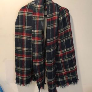 Plaid blanket scarf